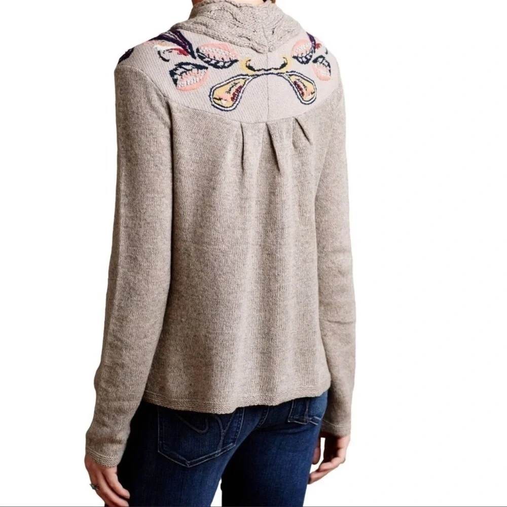 Anthropologie Sleeping On Snow Paisley Open Folklore Cardigan Size Medium Women - Picture 2 of 11